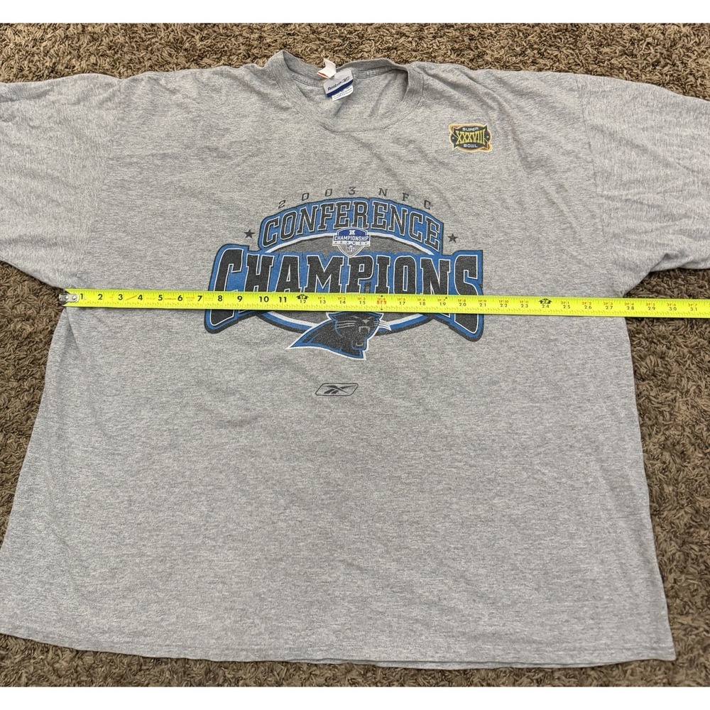 Vintage Y2K 2003 Reebok Carolina Panthers NFC Conference Champions Shirt Sz 2XL - Picture 3 of 5
